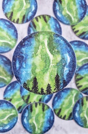 Blue & Green Galaxy Sticker