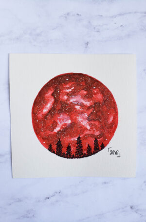 Red Circle Galaxy | Night Sky