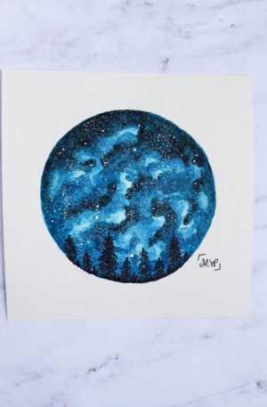 Teal Circle Galaxy | Night Sky