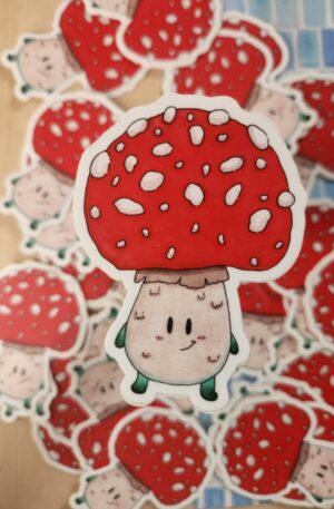 Amanita Mushroom Boi Sticker